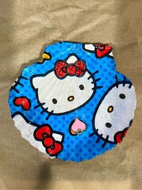 Hello Kitty Blue Polka Dot Accent with Red Bows and Pink Heart Ring Holder.